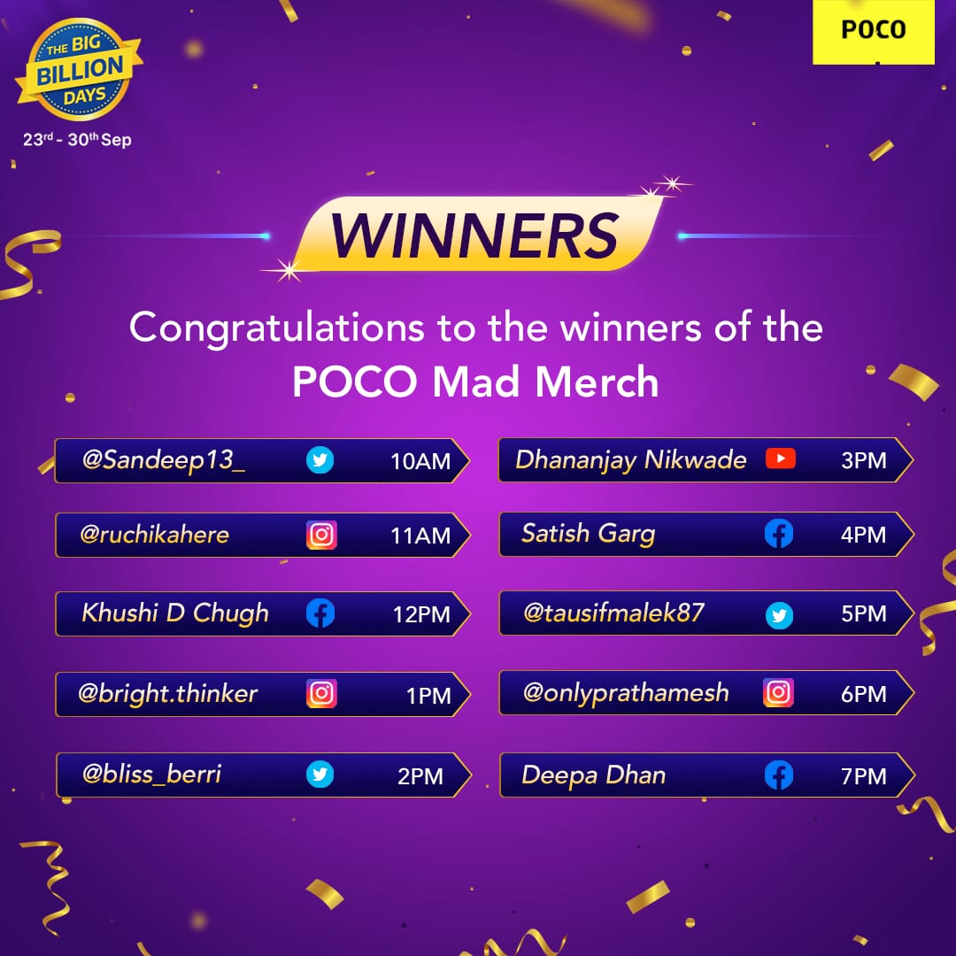 Presenting the winners of MADdest finger first, Round 2! Congratulations to all the winners ⭐

Mega winner <a href="/akhil_slimshady/">Akhil</a>
Reach out to <a href="/IndiaPOCO/">POCO India</a> for prizes.

More madness is coming your way, stay tuned!