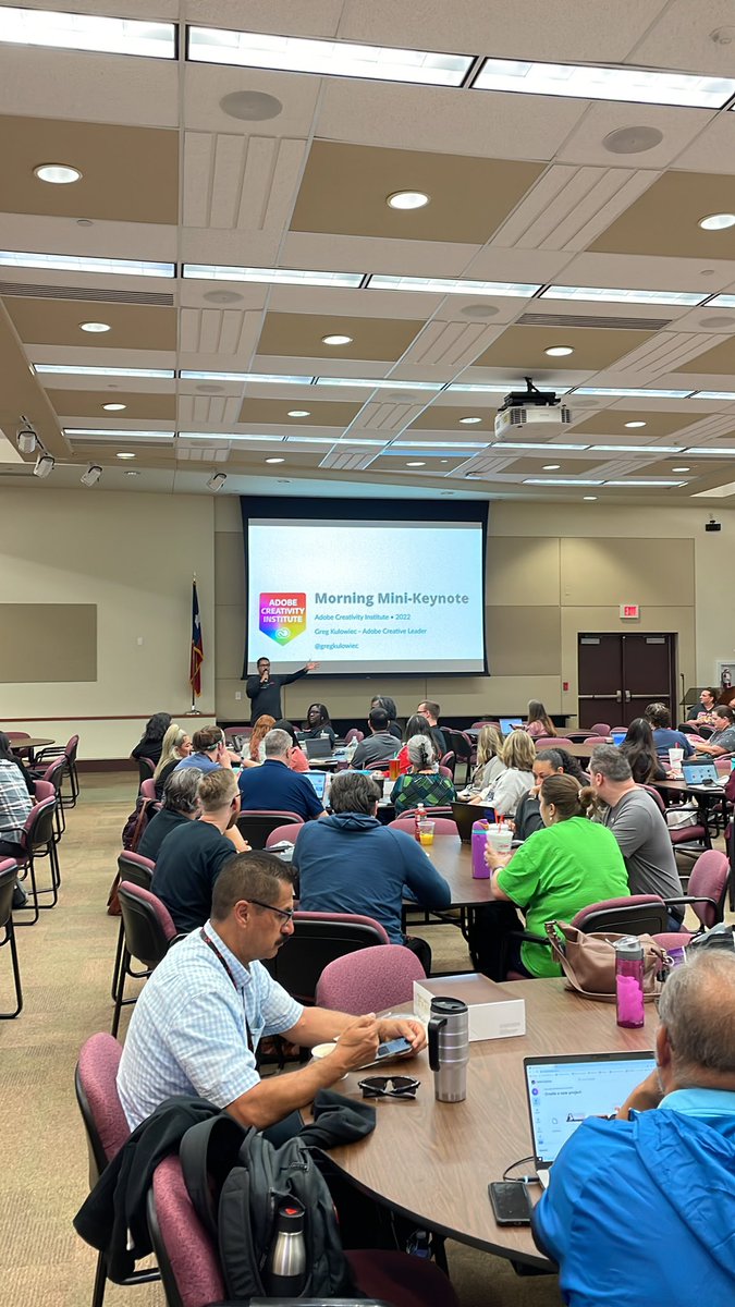 Excited to kick-off a creative Saturday with <a href="/ArlingtonISD/">Arlington ISD</a> on how to bring l creative expression and communication into the gen-Ed classroom #adobeeducreative