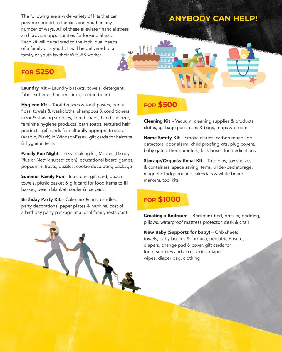 WindsorEssexCAS's tweet image. #AnybodyCanHelp Choose how you want your donation to be directed. Choose a &quot;Kit&quot;  --- $250 &amp;gt;&amp;gt; Laundry Kit – Laundry baskets, towels, detergent, fabric softener, hangers, iron, ironing board. wecaf.on.ca/kits/