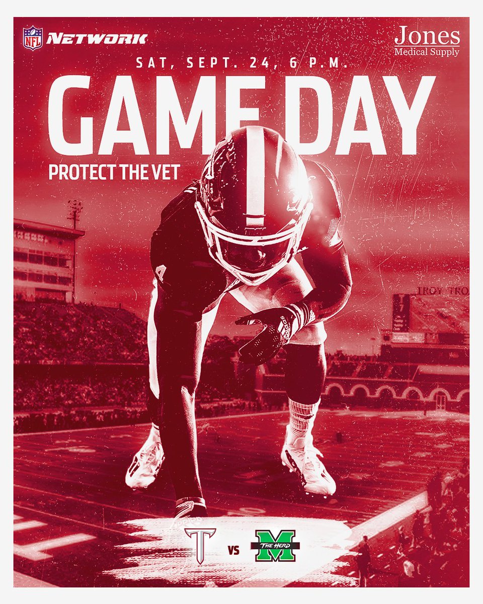 TroyFBSpain's tweet photo. TROJANS GAME DAY!
📆 25/09/2022
⌚ 1'00 a.m.
📺 NFL Network
🏟️ Veterans Memorial Stadium, Troy (Alabama)
⚔️ Marshall Thundering Herd
#RiseToBuild #OnTROY⚔️🏈 https://t.co/qSxPnRB9tV