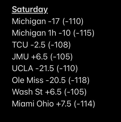 B_Bets_'s tweet photo. ** CFB Week 4 Saturday **
Odds vis @FDSportsbook
#CFBPicks #cfbweek4 #freebets #GamblingTwitter #CollegeFootballPicks https://t.co/vxIuJ6fDqf