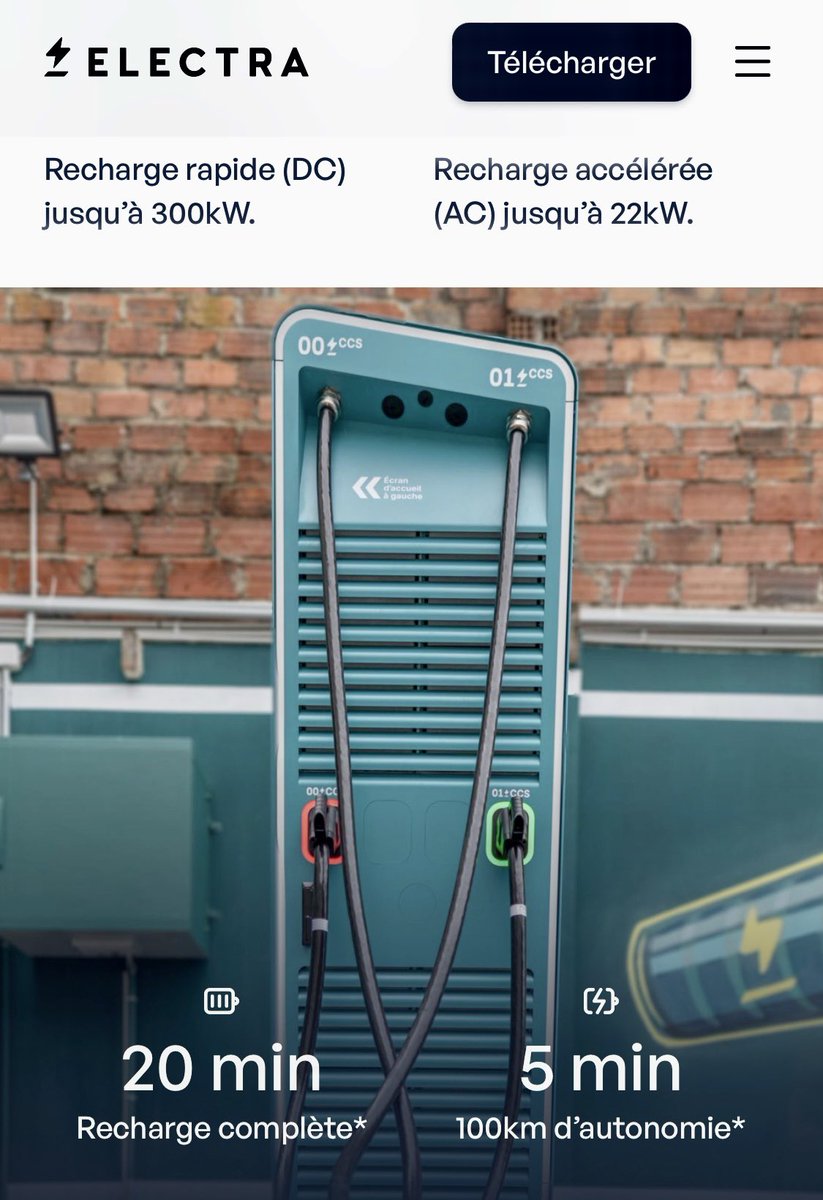 La velocidad de recarga de los cargadores eléctricos avanza rápidamente, estos tiempos de recarga son de Electra: 20 minutos recarga completa, 5 minutos recarga rápida que proporciona 100 km de autonomía de desplazamiento.
<a href="/MexicoHidrogeno/">Asociación Mexicana de Hidrógeno</a> #NetZero #Power2X #ElectroMobility