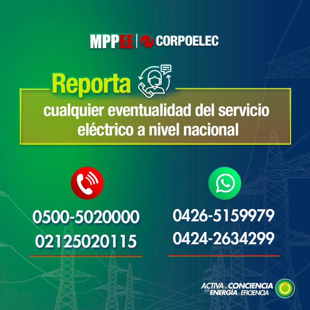 #Corpoelec activa su Centro de Atención Telefónica para atender cualquier eventualidad del servicio eléctrico que presentes a nivel nacional. 
#AtenciónAlUsuario