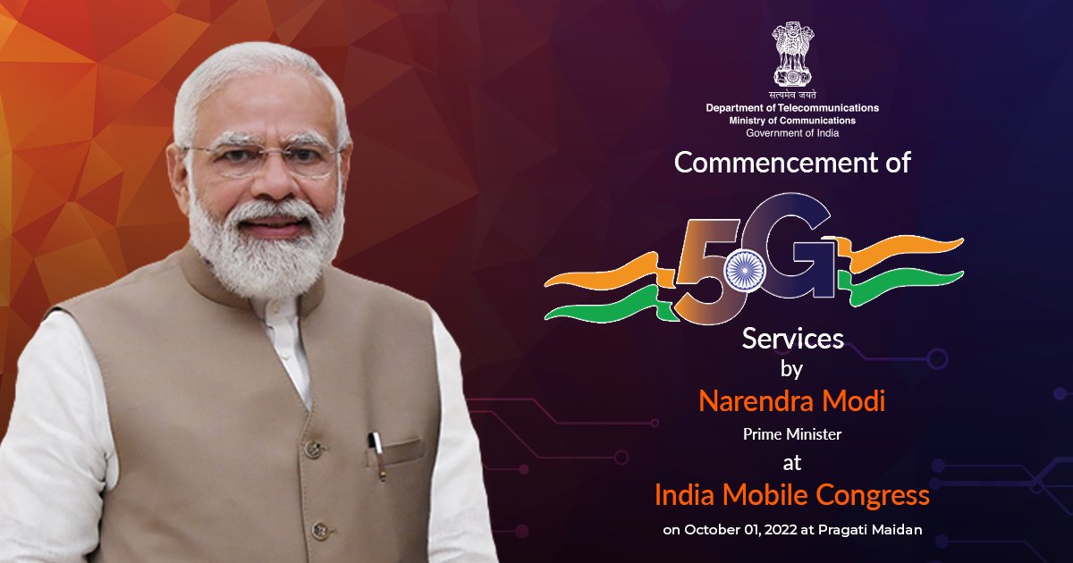 Raman_Singh8's tweet photo. [OFFICIALLY CONFIRMED]
PMO India launching 5G services in India on 1 October, 2022 at IMC.
#5G #IMC2022 https://t.co/o0PBA9XtcQ