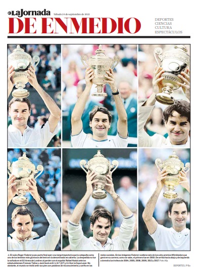 lajornadaonline's tweet photo. Hoy en #LaJornadaDeEnmedio:

🎾 @rogerfederer puso punto final a su trayectoria que lo catapulta como uno de los tenistas más gloriosos en la era abierta.
La despedida no fue la soñada al perder con @RafaelNadal ante @FTiafoe y @JackSock92 en la #CopaLaver
https://t.co/0DB0Wt3qqx https://t.co/F0QfnBvzIN