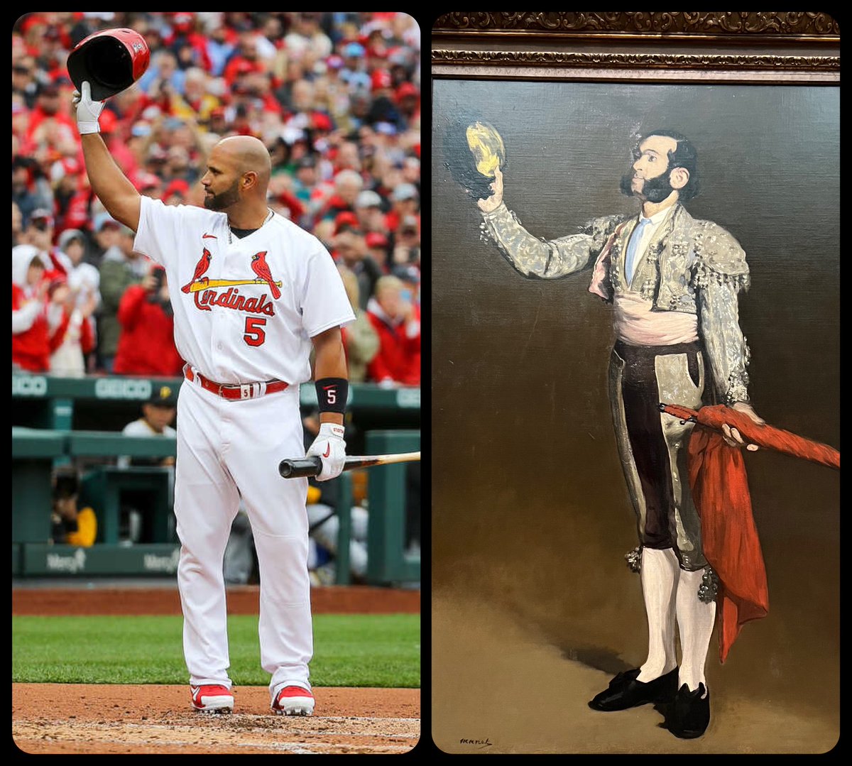 ArtButSports's tweet photo. The Matador Saluting, by Édouard Manet, 1866-67, 📸 by @scottkanephoto #Pujols700 https://t.co/Nsq2PD4gNQ