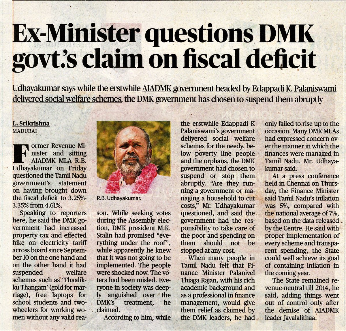 ptrmadurai's tweet photo. How can raises he cites from THIS year have helped LAST year's deficit🤔

ADMK Govt BACKLOGGED Thalikku Thangam 4 years, SO we converted to NEW scholarship scheme🤦‍♂️

With such IGNORANCE of basic concepts, is it any wonder they 💯% RUINED TN finances😢

🙏L.Srikrishna @THChennai👌 https://t.co/elkPEBDKAJ