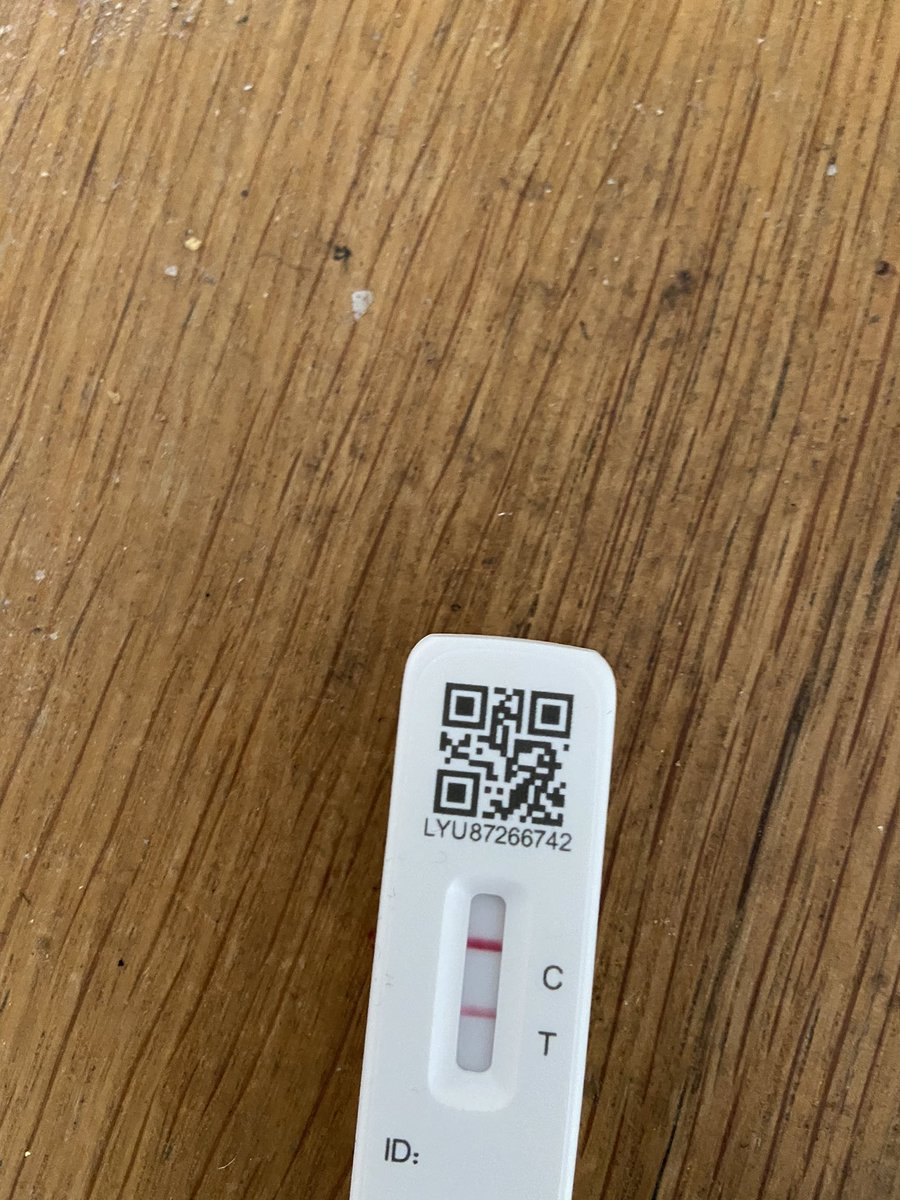 First positive in the house. The boy has been confined to his den. Hopefully when we let him out, it won’t be like that scene from Old Boy.