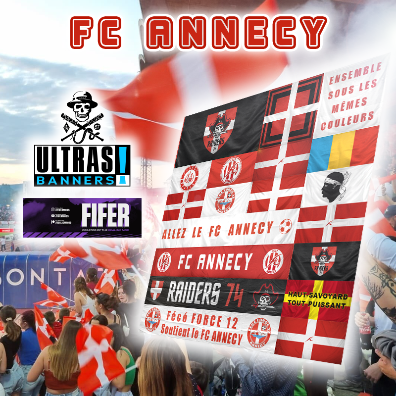 Southwest87G's tweet photo. FC Annecy's ultras banners for #Fifa23 with next Fifer's Realism Mod ! https://t.co/EMEK4V4c6k