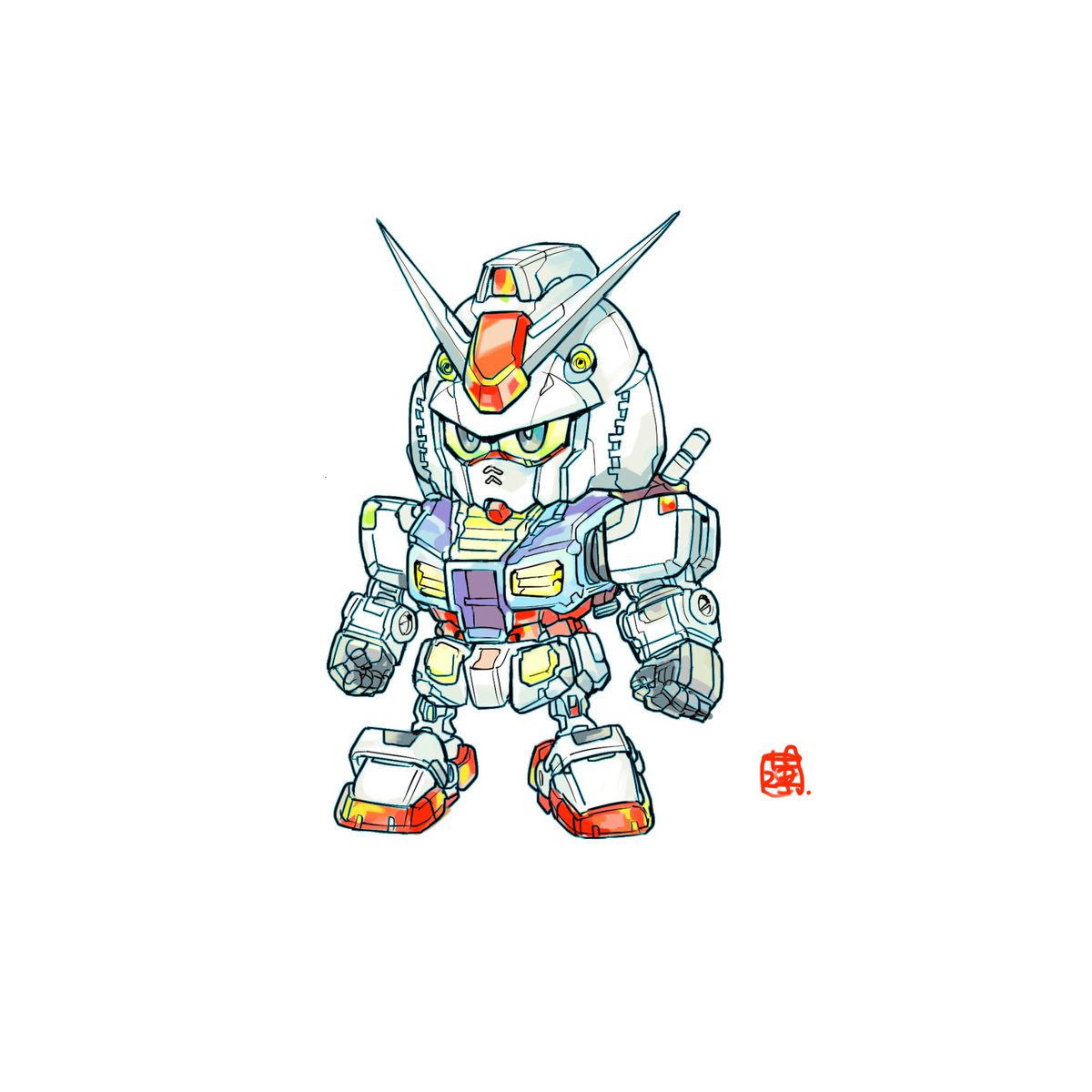 「RX-78F00ガンダムでけた今の僕にはこれが精一杯じゃ〜 」|薄力粉　AHC38のイラスト