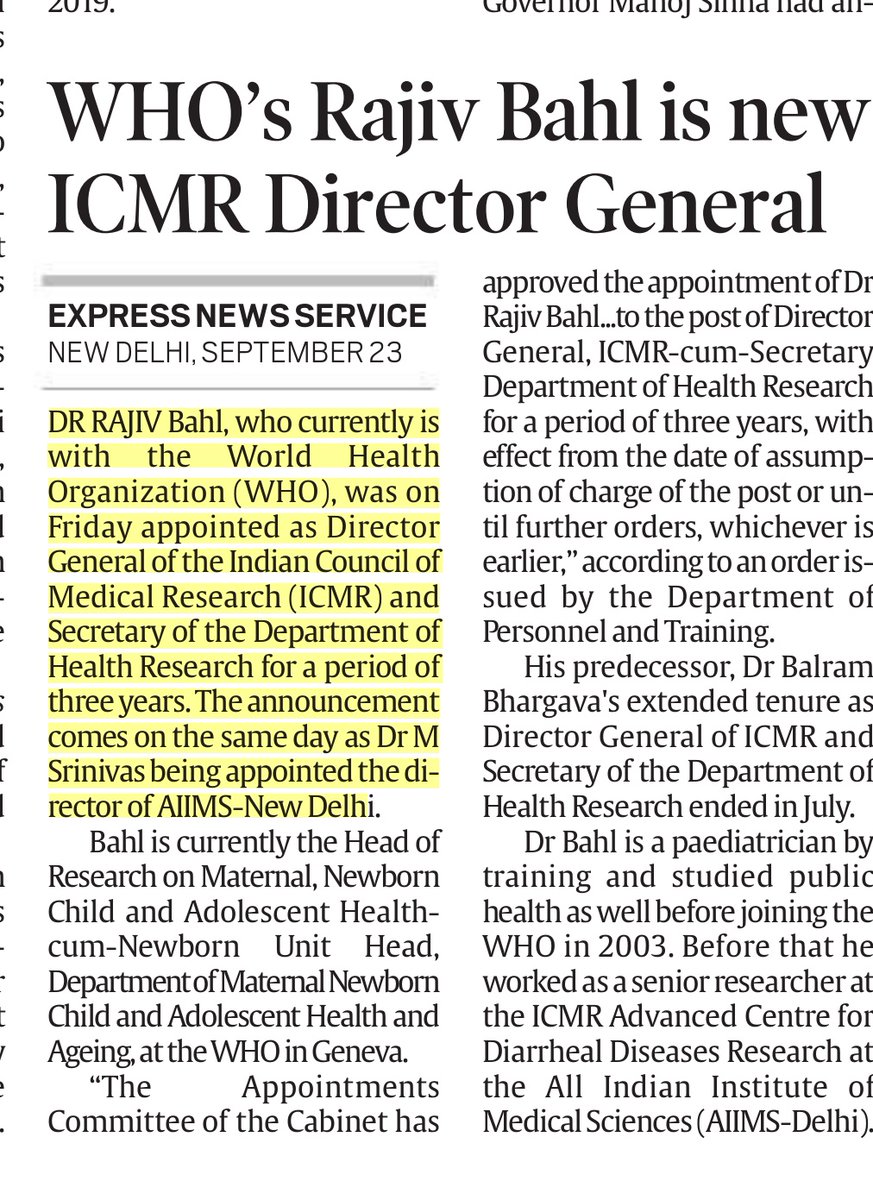 UpscScreenshots's tweet photo. Some Recent Appointments.
Source @IndianExpress
#tirkey #Hockey #AIIMSDELHI #upsc #bssc https://t.co/TLsMd2GLDw