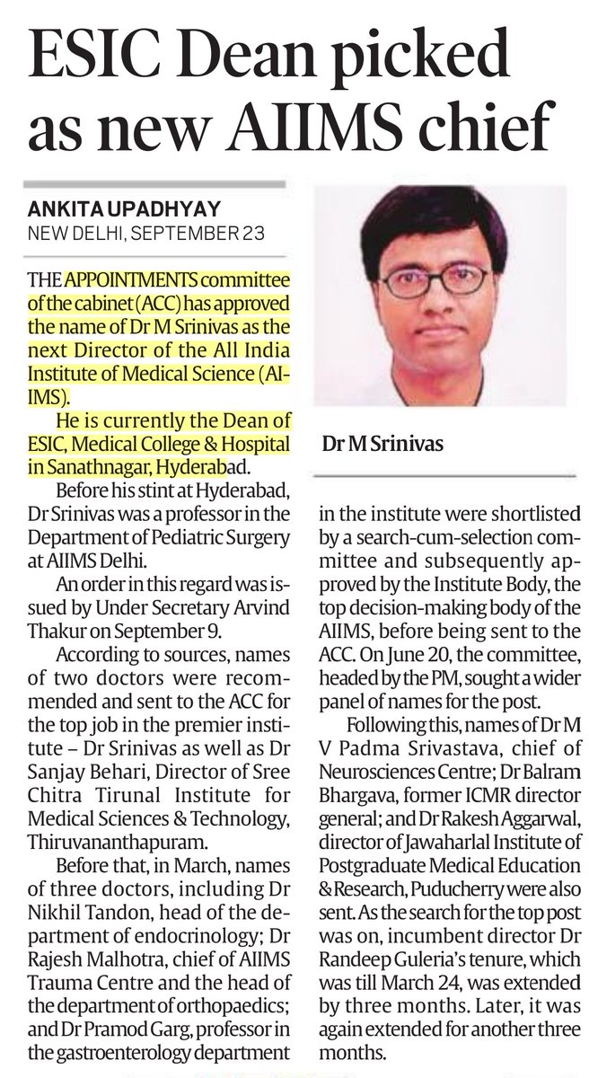 UpscScreenshots's tweet photo. Some Recent Appointments.
Source @IndianExpress
#tirkey #Hockey #AIIMSDELHI #upsc #bssc https://t.co/TLsMd2GLDw