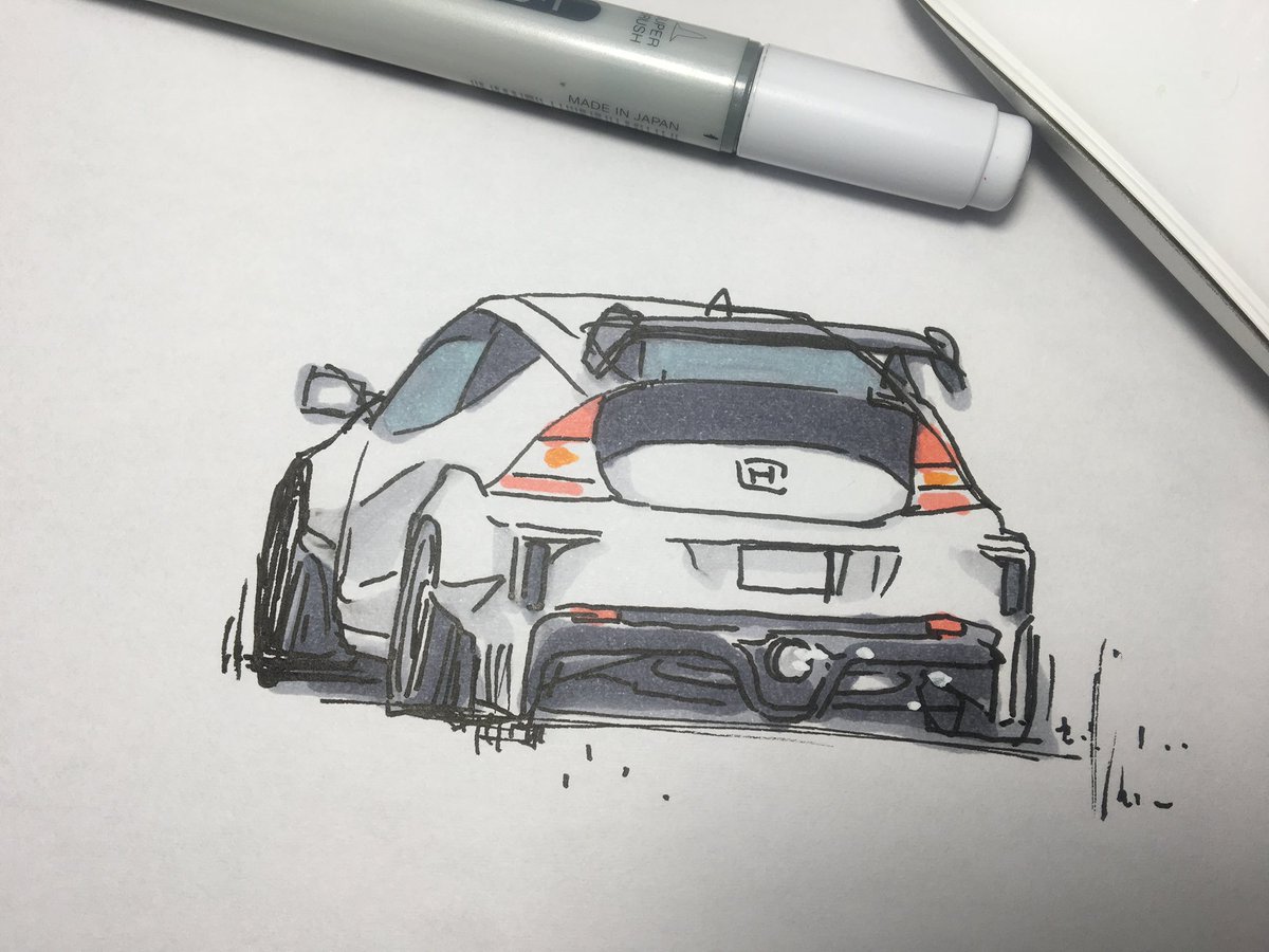 「ホンダ〜 」|ひじからのイラスト