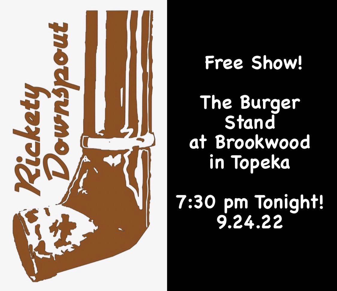 We sing lead. We sing harmonies. We play guitar, mandolin, and bass. You should see us do these things at The Burger Stand Topeka in Brookwood!