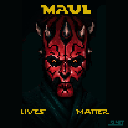 Glyoblastomique's tweet photo. my fast participation for  @pixel_dailies
  #pixel_dailies #race theme.

#pixel #pixelart #strarwars #fanart  #BlackLivesMatter  #darthmaul https://t.co/jAWAKnDFql