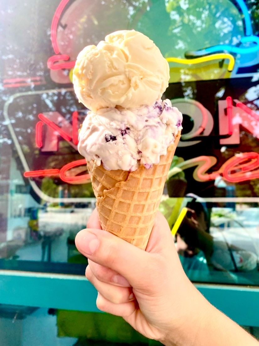 BeeMaidHoney's tweet photo. Get it while you can!  If you’re in Winnipeg, head on over to our pals at #NeonCone at @TheForks for our collab ice cream flaves – Burnt Honey &amp; Honey Lavender! Made using our delicious BeeMaid Amber Honey, which gives it a rich honey flavour - it’s available while supplies last! https://t.co/QZoc3DRrEw