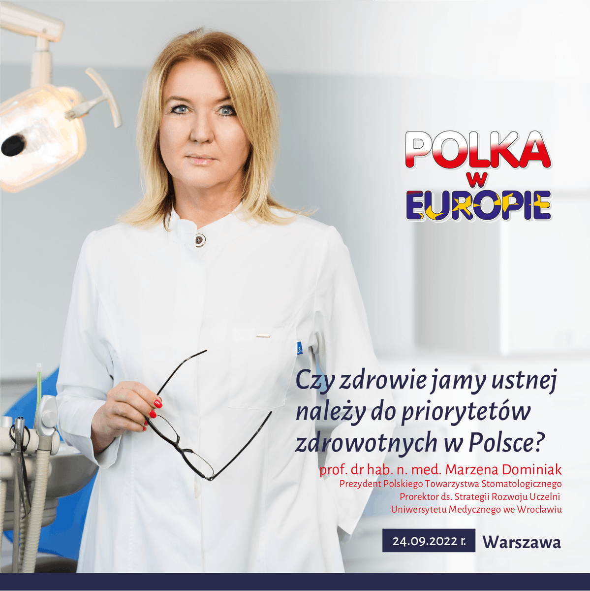 Prof. @DominiakMarzena, prorektor @umed_wroc ds. strategii rozwoju uczelni, prezydent Polskiego Tow. Stomatologicznego z wystąpieniem na XXI Ogólnopolskiej Konferencji 'Polka w Europie' pod hasłem 'Nauki medyczne w poszukiwaniu skutecznych terapii. Zdrowie po pandemii SARS-coV-2'