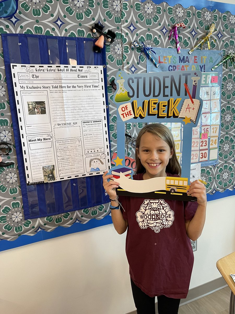ChludaMrs's tweet photo. Meet Dixie, our Student of the Week! This pasta eating, piano playing 3rd grader loved telling us all about her vacation to North Carolina. One day, Dixie wants to be a teacher! Way to go! 🍝 🎹 https://t.co/o4RhdBgnbM