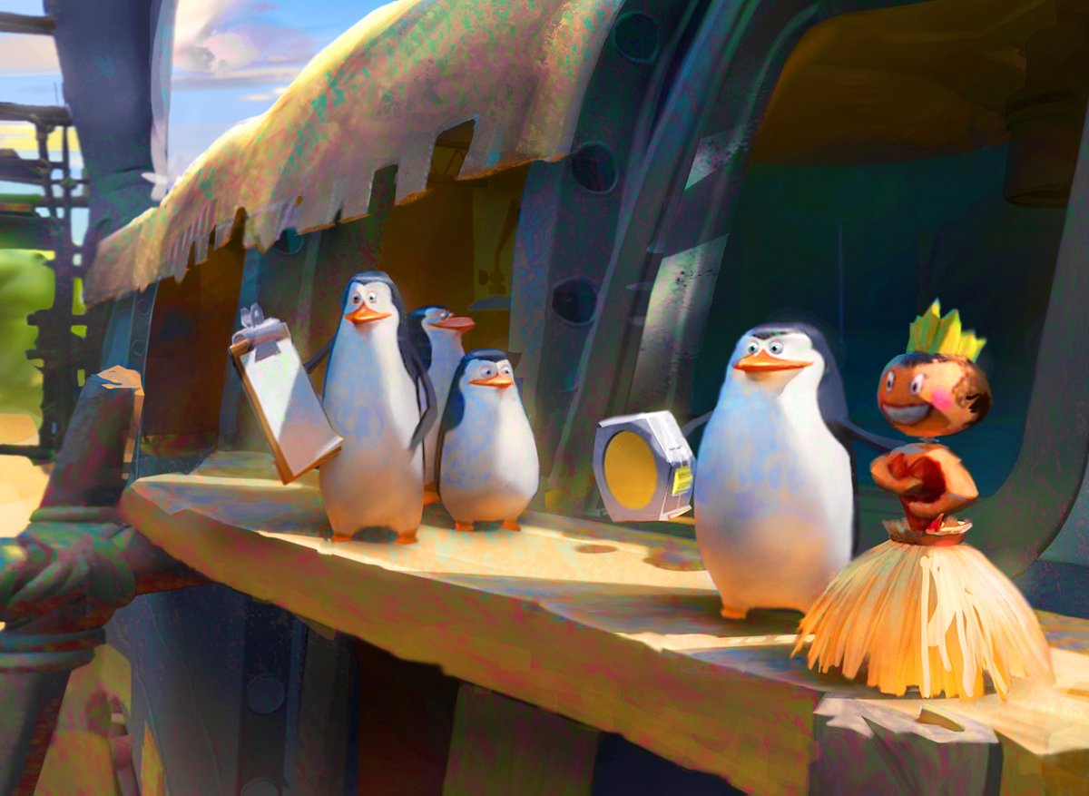 NathanFowkesArt's tweet photo. Did some color key paintings for Madagascar projects back in the day, love those penguins! https://t.co/xjOAxv22hw