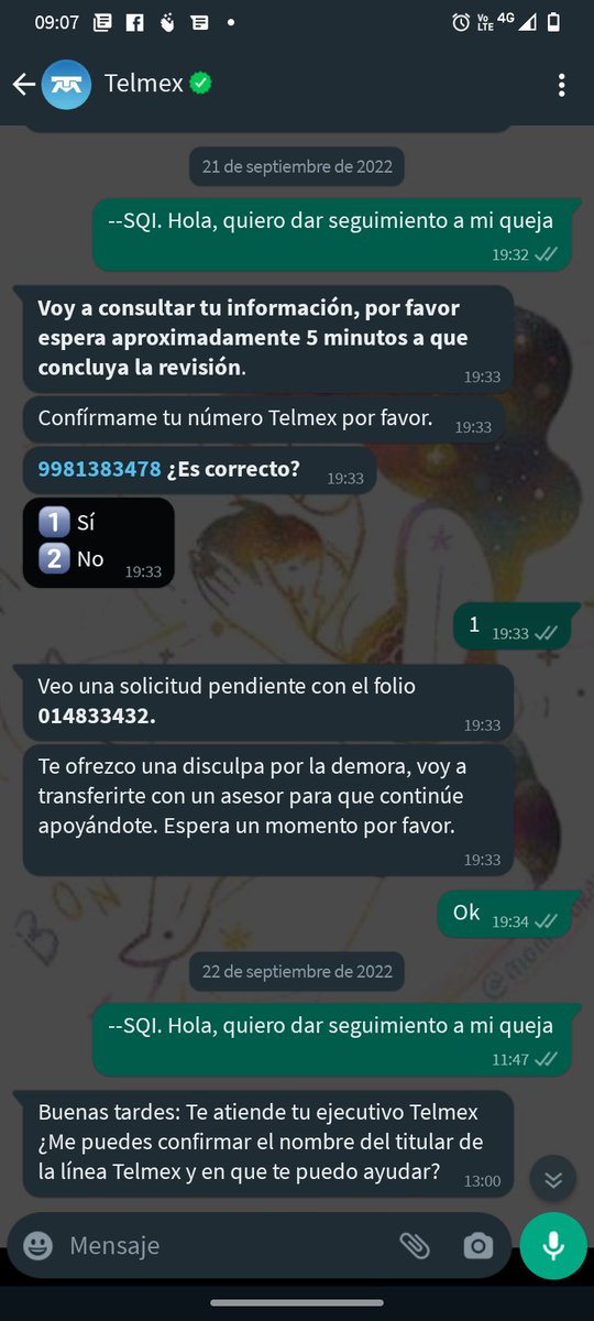 TaniaSPB's tweet photo. @Telmex Hola, llevamos dos semanas sin Internet, ya lo reporté 5 veces, en la línea telefónica, en el WhatsApp e inclusive por mensaje. 
Ayer volvimos a llamar y nos dicen que se está "reparando". necesitamos una solución. https://t.co/2RKOl13KOM