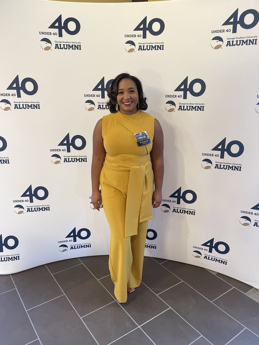 DrAshleyHill's tweet photo. Last night I was honored to join the distinguished group of alumni that make up the #gsu40under40 presented by the Georgia Southern University Almuni Association. My time at @jphcoph catalyzed my public health career and I am forever grateful. 💙💛 https://t.co/WZZ8Dxqamv