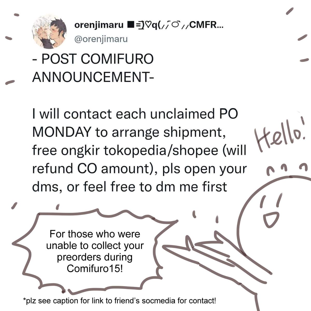 Hello, we understand many people were unable to enter ICE for Comifuro15, so plz dm @orenjimaru to follow up on Monday to arrange for shipping ~

Thanks 🙏!

And wow, the actual Comifuro15 crowd photos sure is amazing, wow 
