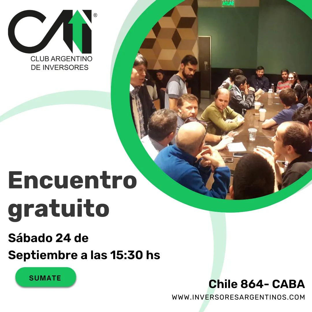 Este sábado tenemos otro #EncuentroCAI en nuestra sede de CABA. No es necesaria inscripción previa, se acercan directamente! Los esperamos para hablar de inversiones!