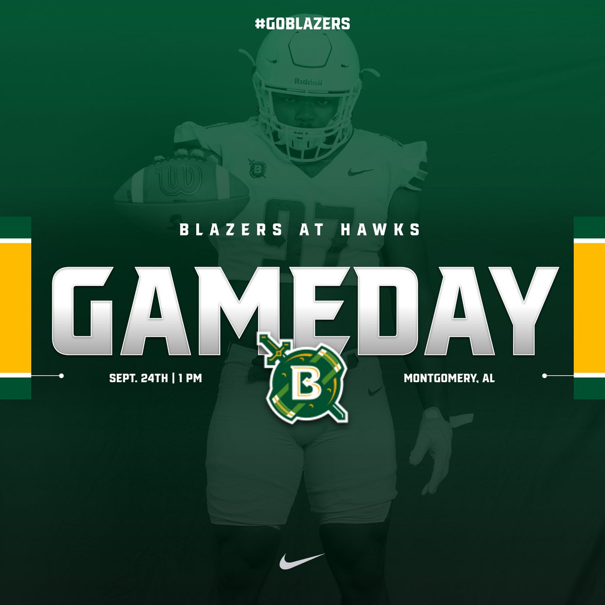 BelhavenBlazers's tweet photo. CONFERENCE GAME DAY🏈

🆚 | Huntingdon
📍 | Montgomery, AL
⏰ | 1 PM
📊 | https://t.co/8bMgxyjRv0
🖥️ | https://t.co/mq6ix2kOX2

#GoBlazers #d3fb https://t.co/ZQmZxnnYOr