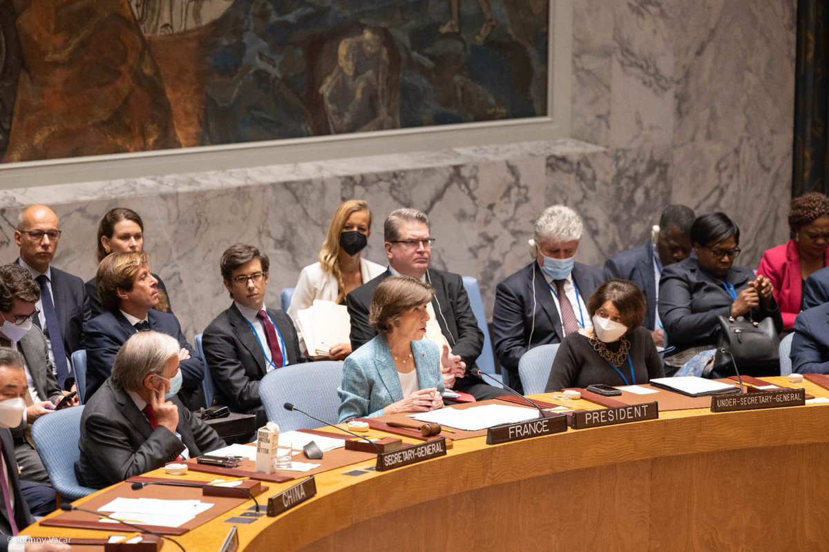 francediplo's tweet photo. Cette semaine à l'#ONU 🇺🇳, la France 🇫🇷 a pu:
- présider la 1ère réunion ministérielle du Conseil de Sécurité sur l'#Ukraine, où la Russie s'est trouvée isolée;
- œuvrer aux solidarités Nord-Sud;
- porter un agenda ambitieux de résilience démocratique &amp; de liberté de la presse. https://t.co/7tWe993oEq