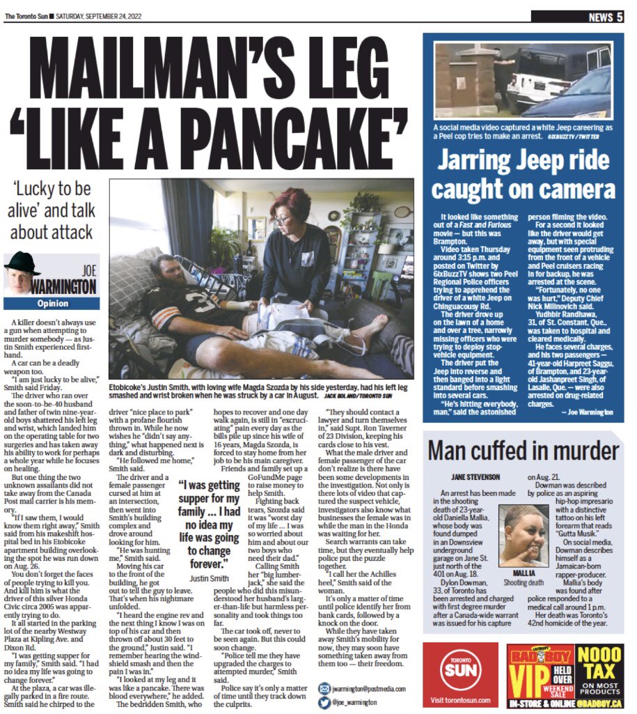 TorSunphoto21's tweet photo. Hunted down and run over https://t.co/Acrt4tfQnK in print online and e-edition with @joe_warmington contact #CrimeStoppers or #23Division if you have any info about this terrible life-altering crime https://t.co/N2cbIIuOQB help them out https://t.co/aGZAVkmsA5