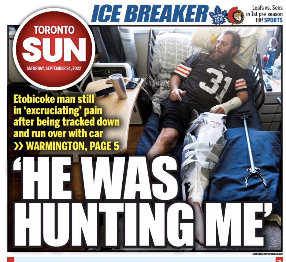 TorSunphoto21's tweet photo. Hunted down and run over https://t.co/Acrt4tfQnK in print online and e-edition with @joe_warmington contact #CrimeStoppers or #23Division if you have any info about this terrible life-altering crime https://t.co/N2cbIIuOQB help them out https://t.co/aGZAVkmsA5