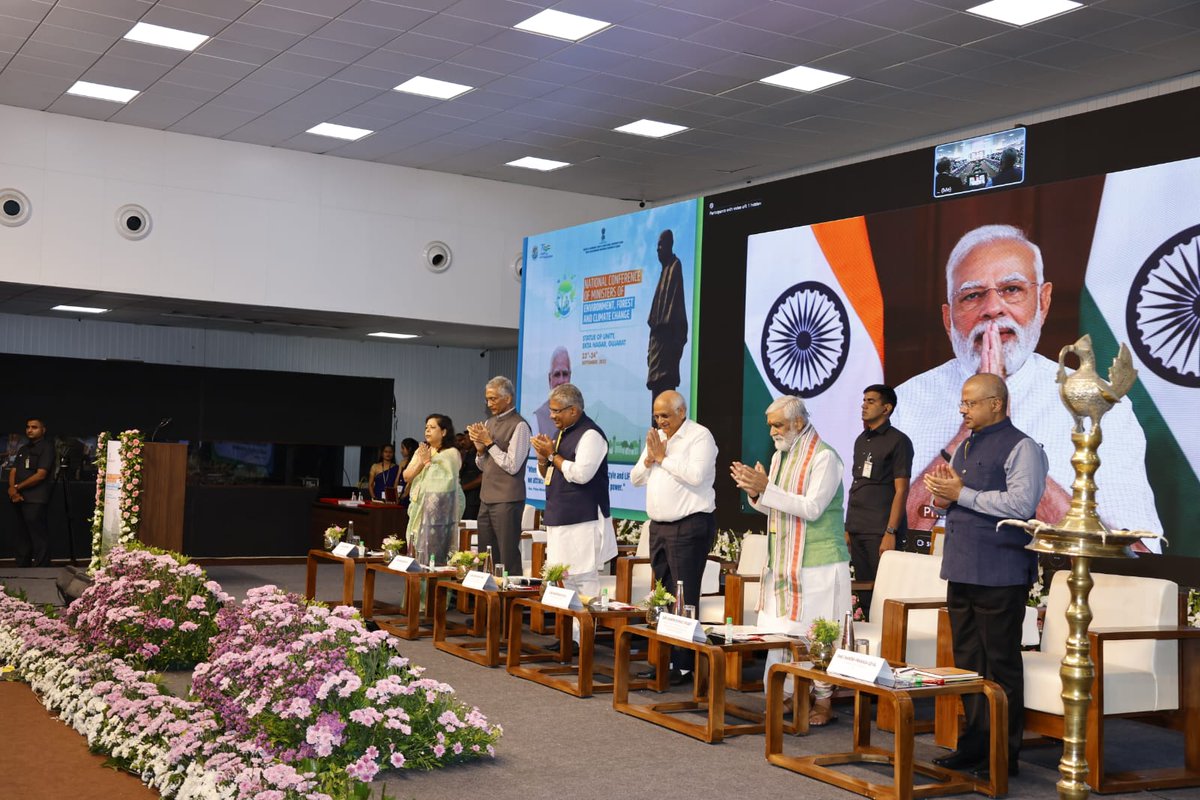 BiswajitThongam's tweet photo. Attended two day long #NationalEnvironmentConference in Ekta Nagar, Gujarat wherein Hon. Union Minister @byadavbjp Ji,@BJP4Gujarat CM Shri @Bhupendrapbjp ji,MoS Shri @AshwiniKChoubey Ji, Environment Ministers from across the country & other officials took part in the conference. https://t.co/xlhze37H7N