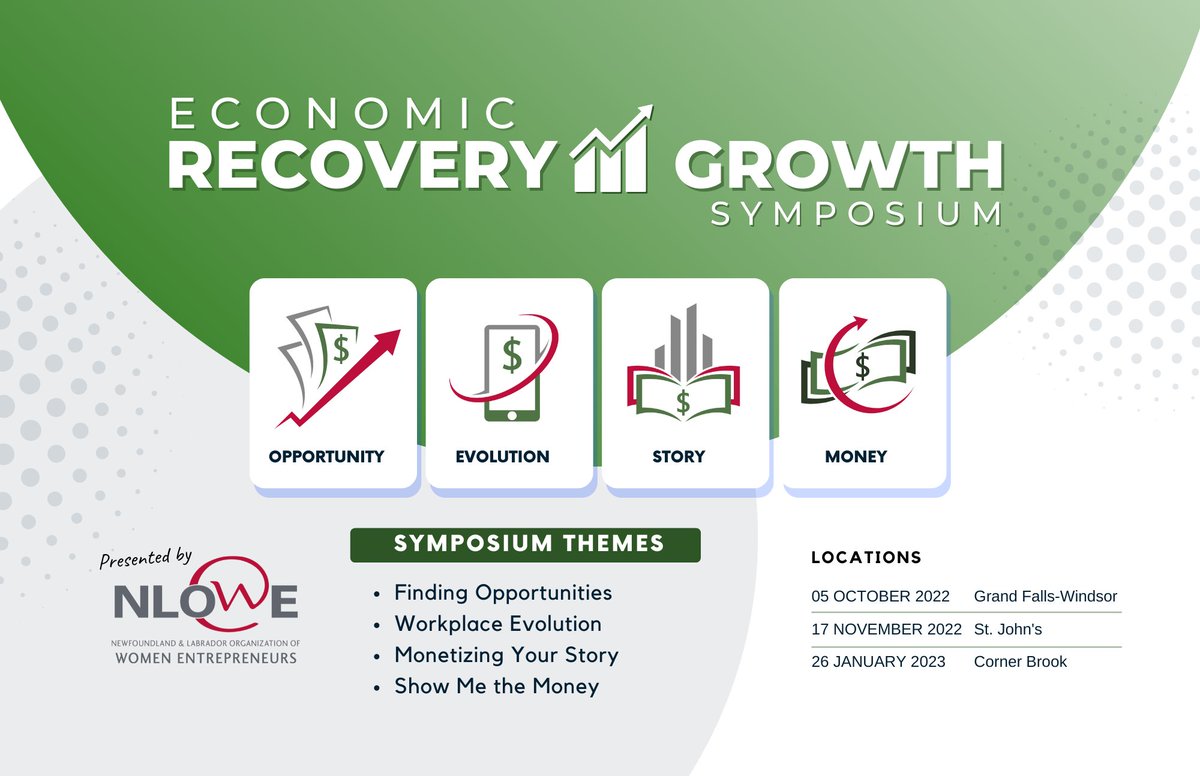 nlowe_org's tweet photo. Join us & other influential voices at our Economic Recovery and Growth Symposium.
ποΈ Find a location near you
GFW OCT | St. Johns NOV 17 | CB JAN 26
Focusing on women in business, successes & challenges as we move forward from the pandemic.
#NLOWE2022 https://t.co/DuU390DePH https://t.co/re5Z4G13fT