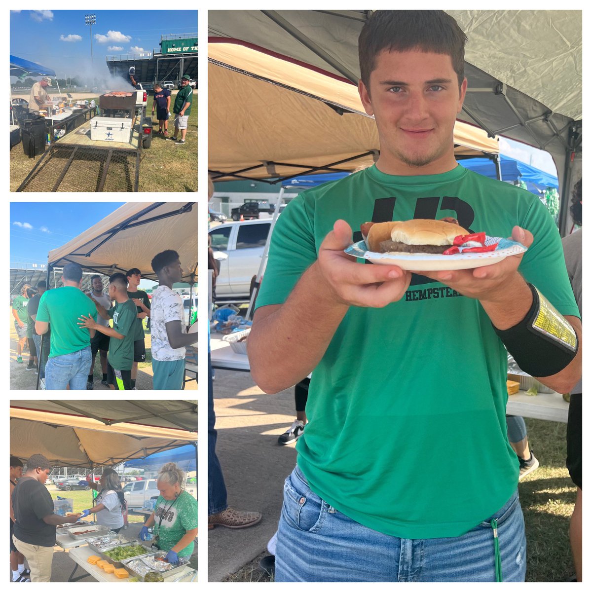 Hempstead_HS's tweet photo. Special shout out to our Athletic Booster Club for the Bobcat’s pre game meal! Mr. President’s plate is full. @mccaffery_amy #levelUpHHS https://t.co/oggLw5Sgmq