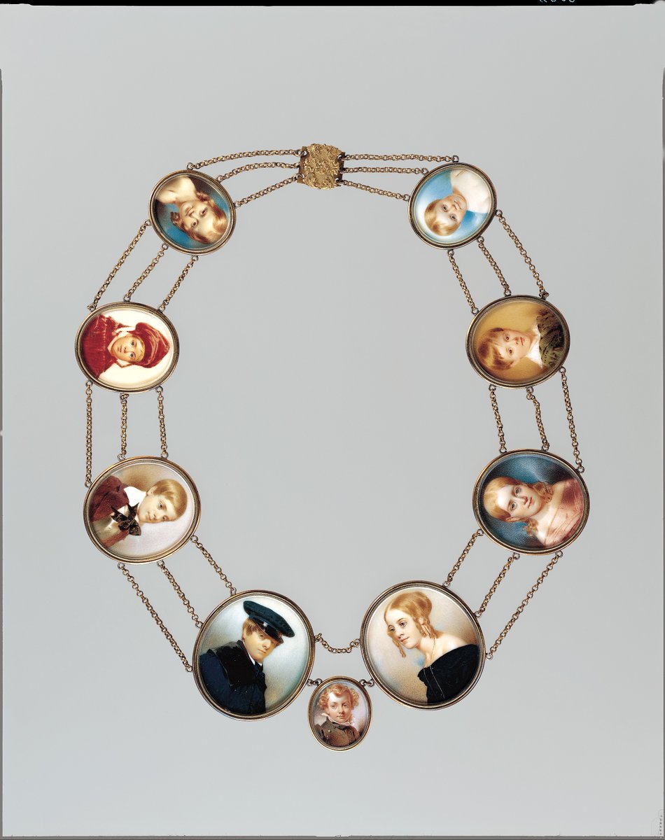 wikivictorian's tweet photo. 'A Mother's Pearls' necklace by Thomas Seir Cummings, 1841. The MET. https://t.co/qwBw2Wr2er