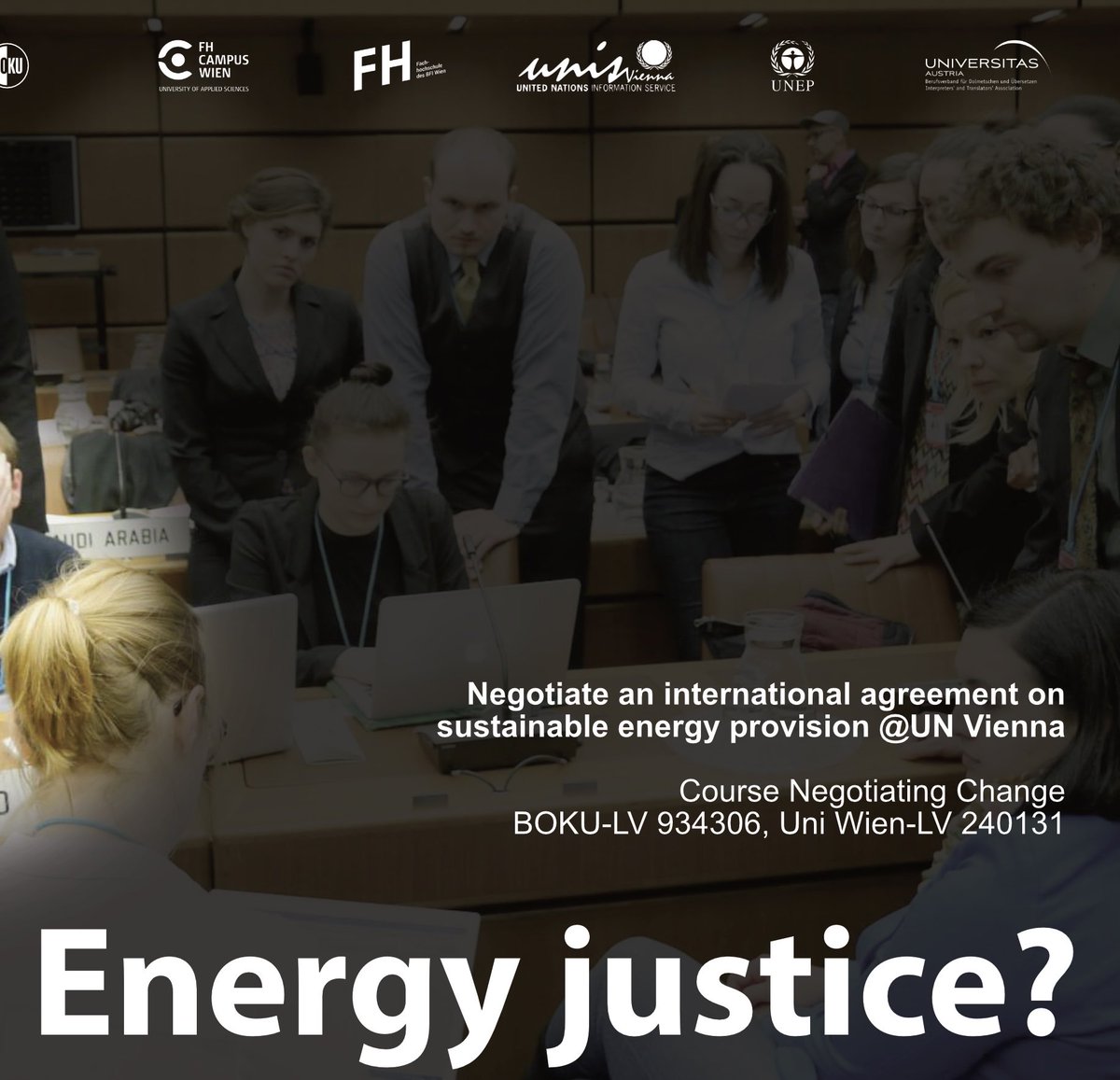 Getting ready for heated debates - join us in negotiating an international agreement on sustainable energy provision &gt;&gt; open for all students  ⁦<a href="/BOKUvienna/">BOKU University</a>⁩ ⁦<a href="/univienna/">Universität Wien</a>⁩ // powered by ⁦<a href="/UN_Vienna/">UN Vienna</a>⁩ // hosted by ⁦<a href="/gruber_wolfgang/">Wolfgang Gruber</a>⁩ ⁦<a href="/BOKU_IDR/">Institute of Development Research @bokuvienna</a>⁩