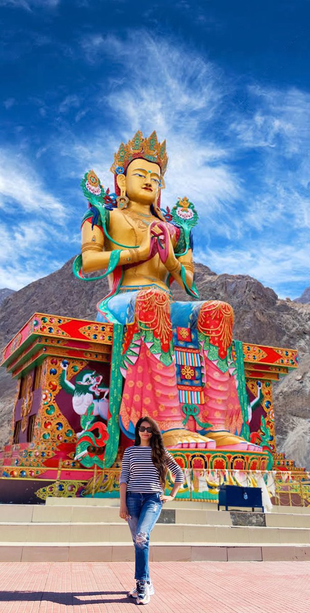 PallaviSubhash's tweet photo. What an enchanting experience it has been for me to visit the #DiskitMonastery in Nubra Valley
Feeling blissful after this visit💕 #LadakhDiaries #PallaviiShirke https://t.co/DtK4vTU7wi