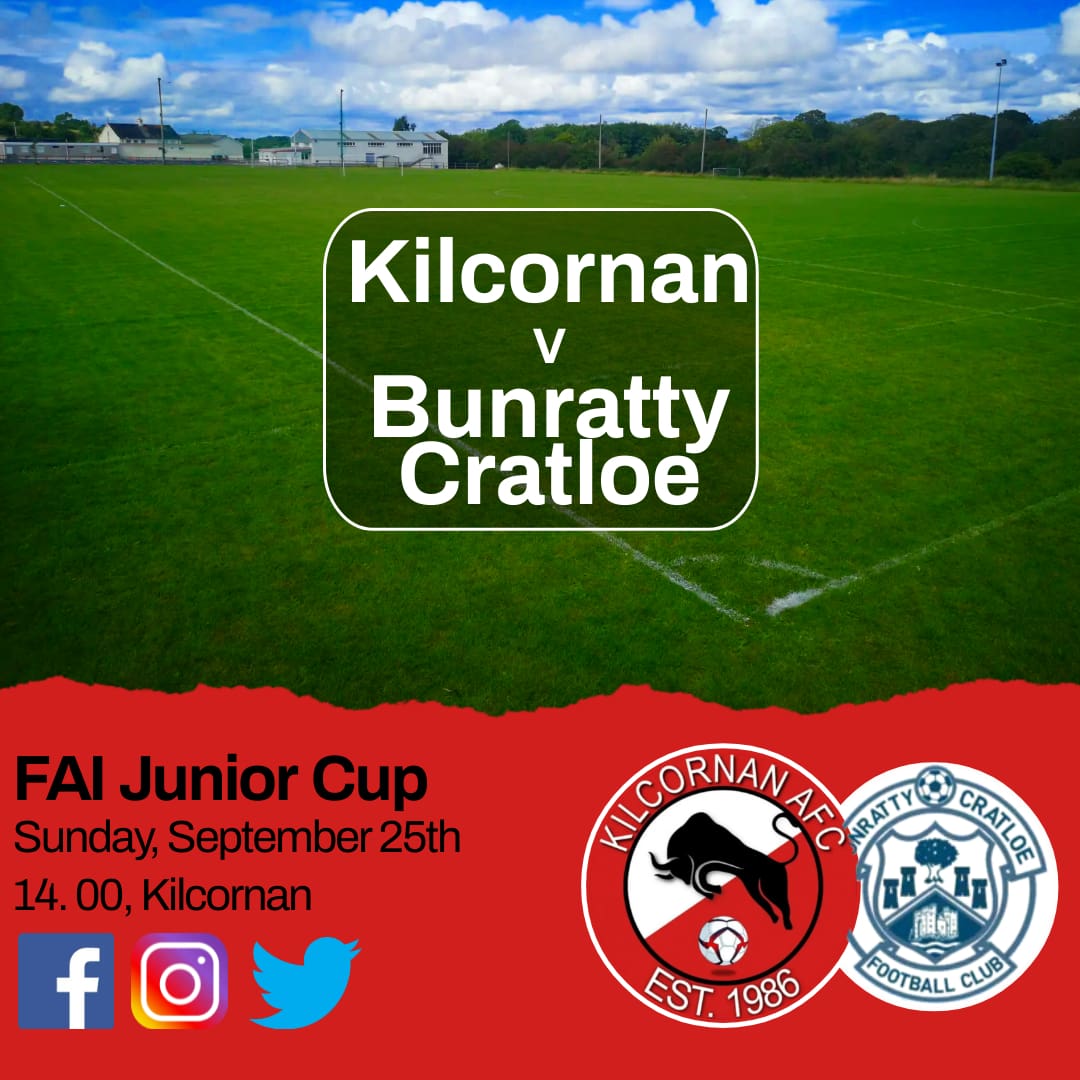 KilcornanAFC's tweet photo. Big game tomorrow in Kilcornan in the @faireland Junior Cup 🏆

Come on down and cheer on the lads as they face Clare side Bunratty Cratloe.

Kick of for the big game is 2pm

🔴⚪🔴⚪🔴⚪ https://t.co/MWyRn4vhNz