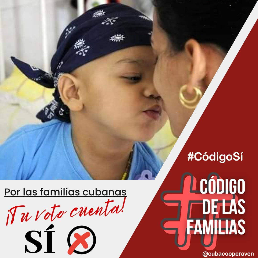 Por las familias cubanas ¡Tu voto cuenta!

#CubaPorLaVida 🇨🇺 #CódigoSí 🇨🇺 #Cuba 🇨🇺 #CódigoDeLasFamilias 

<a href="/PartidoPCC/">Partido Comunista de Cuba</a> <a href="/PresidenciaCuba/">Presidencia Cuba 🇨🇺</a> <a href="/DrRobertoMOjeda/">Dr. Roberto Morales Ojeda</a> <a href="/GHNordelo5/">Gerardo Hdez. Nordelo</a>