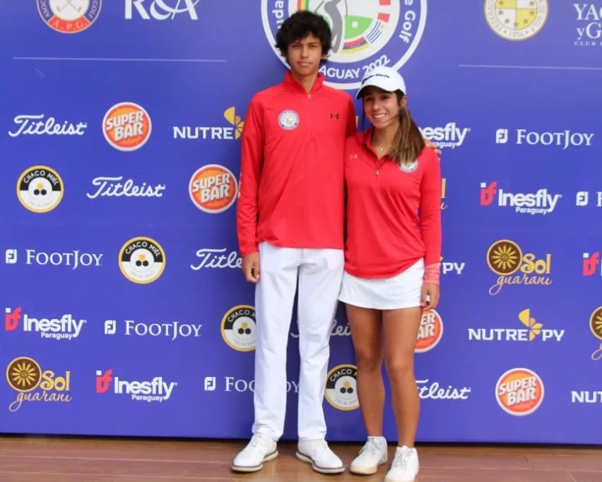 apgolfoficial's tweet photo. ¡Ellos lideran en la modalidad mixto! 🙌🏌️‍♂️

➡️ Perú está firme al frente del Sudamericano Pre Juvenil de Golf por equipos que concluye este sábado en el Yacht y Golf Club Paraguayo con Camila Zignaigo y Mauricio Tello que con 472, +34 apuntan de manera segura al título. https://t.co/eggBfteJ3s