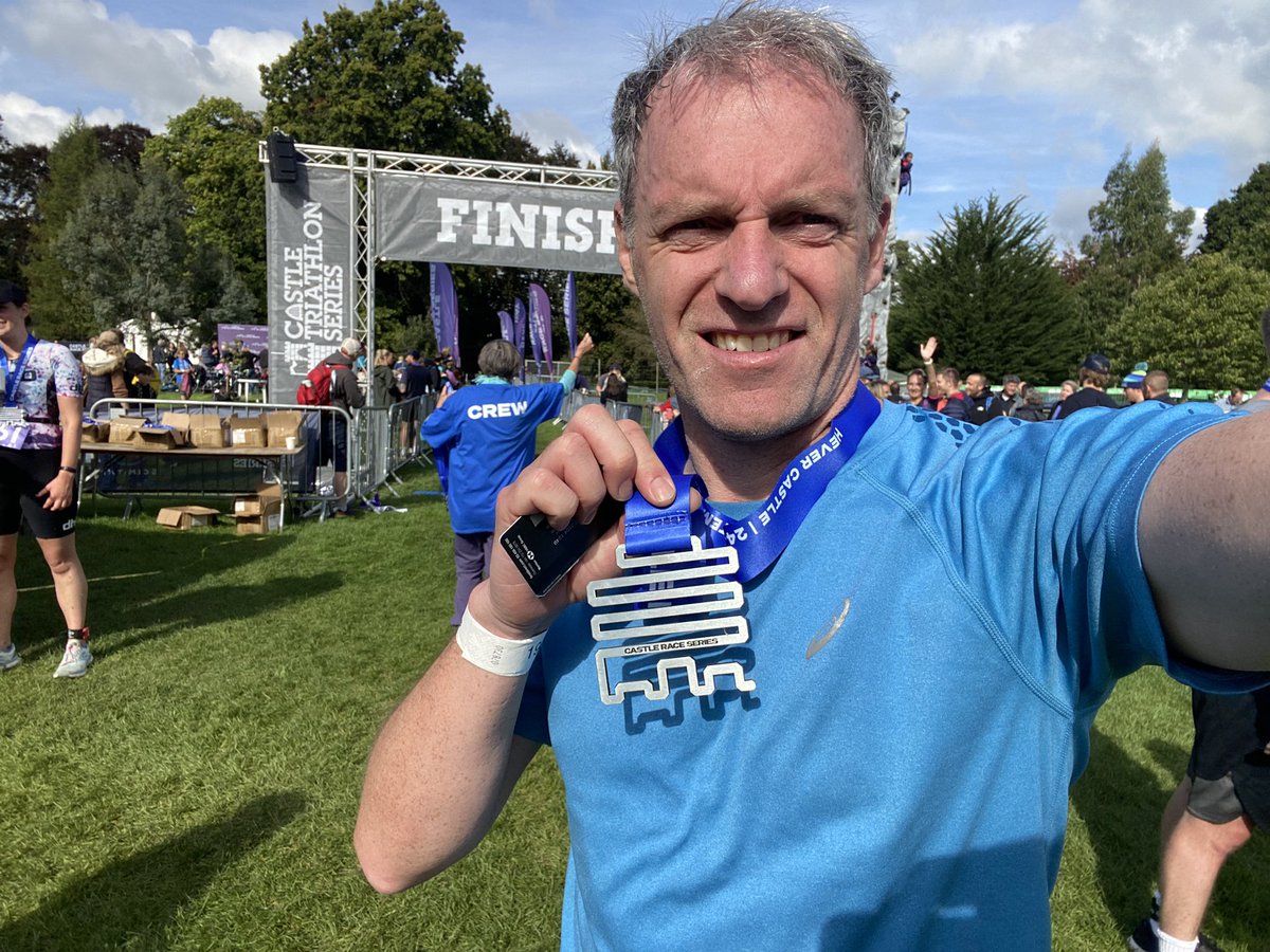 DaleMKirk's tweet photo. My first season giving Triathlon a go and done four out of the planned five sprints.
#hevercastle #castlerace
This was by far the hardestโฆ. Gonna have to get off the flat paths!
Also the dirtiest with hundreds of years of goose ๐ฉ making a spongy lake bed! ๐คฎ https://t.co/RU8F24Eku0