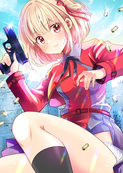 すごいすごいすごいめちゃくちゃかっこいい胸熱な対決泣ける演出。゜(゜'Д`゜)゜。うわあああああああ綺麗すぎる作画 神だ#リコリコ  #リコリス最終回 