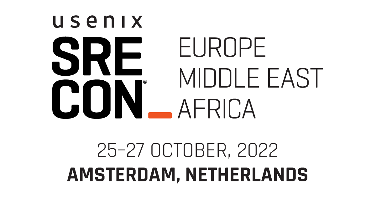 SREcon's tweet photo. SREcon22 EMEA is next month! The program includes talks like *SRE in Enterprise* presented by @stevemcghee &amp; @jamesbrookbank! View the program and register now: https://t.co/1wMw9G4Umz #SREcon https://t.co/y1JA9s5T9J