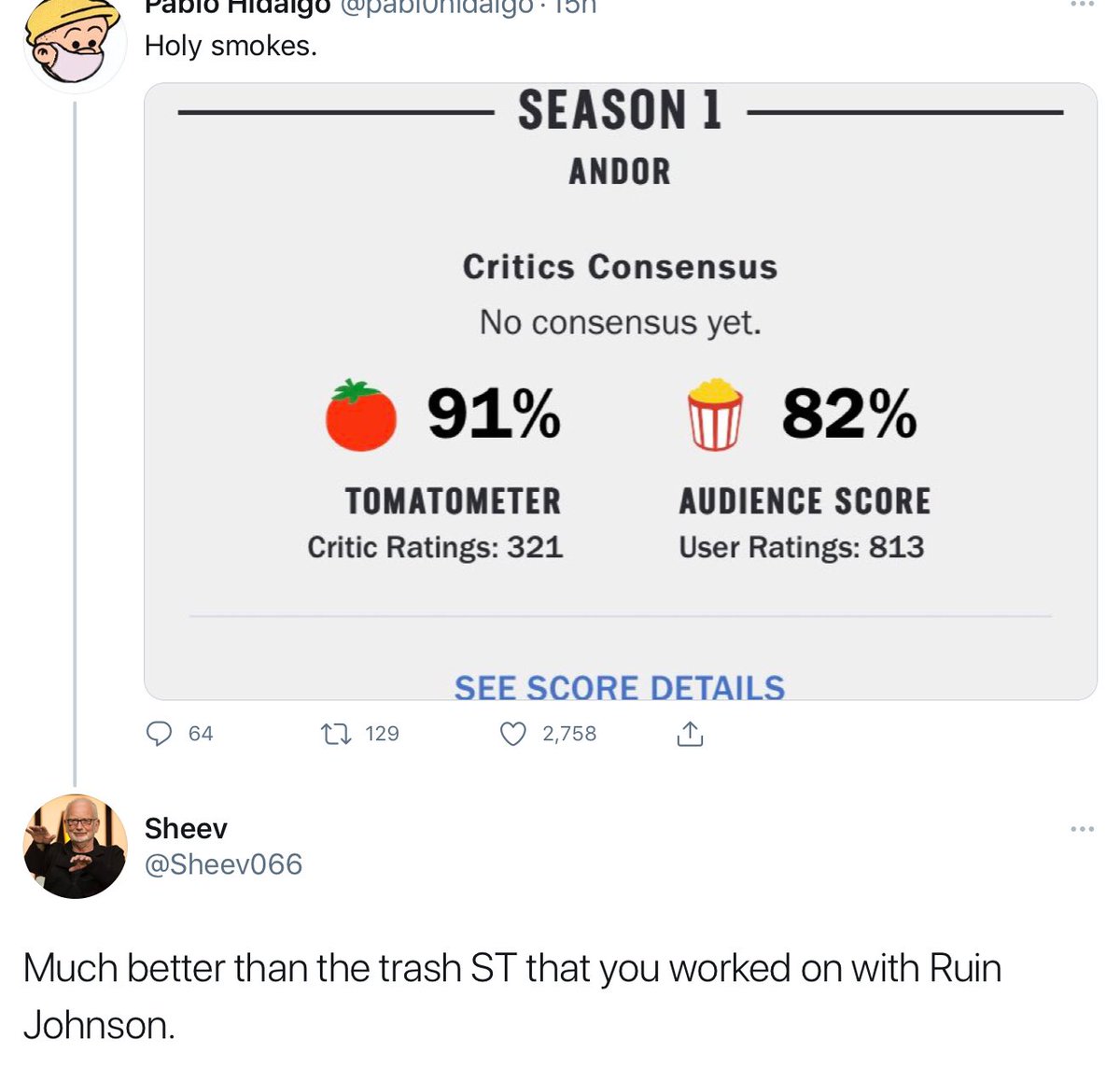 sheevsshittakes's tweet image. Rian made one movie out of the three...