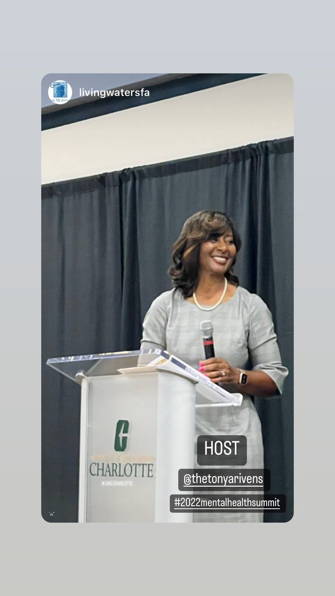 praisecharlotte's tweet photo. Join me until 2pm #soundsofinspiration Fortunate to participate in @livingwatersfa mental health summit yesterday @CunninghamNCRep @1of2vics &amp; other professionals #mentalhealth #mentalwellness https://t.co/CV5o4sPxrs