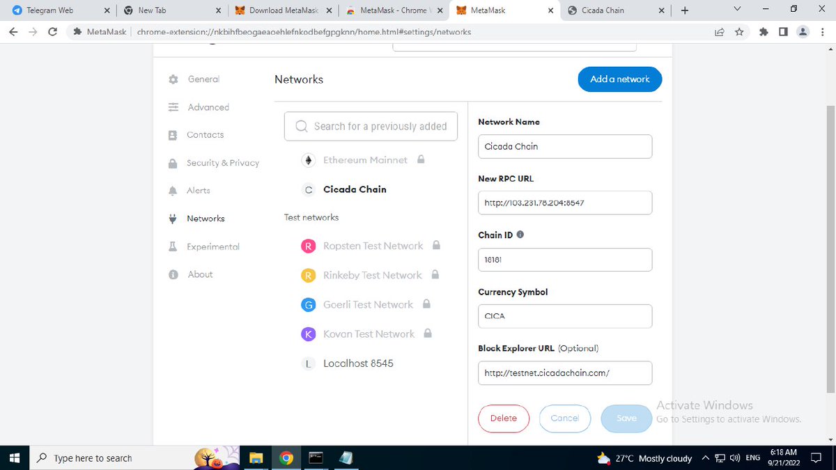 CICADACHAIN's tweet photo. @BSCGemsx100 ERC-20 token deployed into cicada testnet with simple code and imported smart contract address into cicada wallet(on cicada testnet) with  total supply 1M tokens into cicada wallet address

@cicadaChain https://t.co/X327XpbzxZ