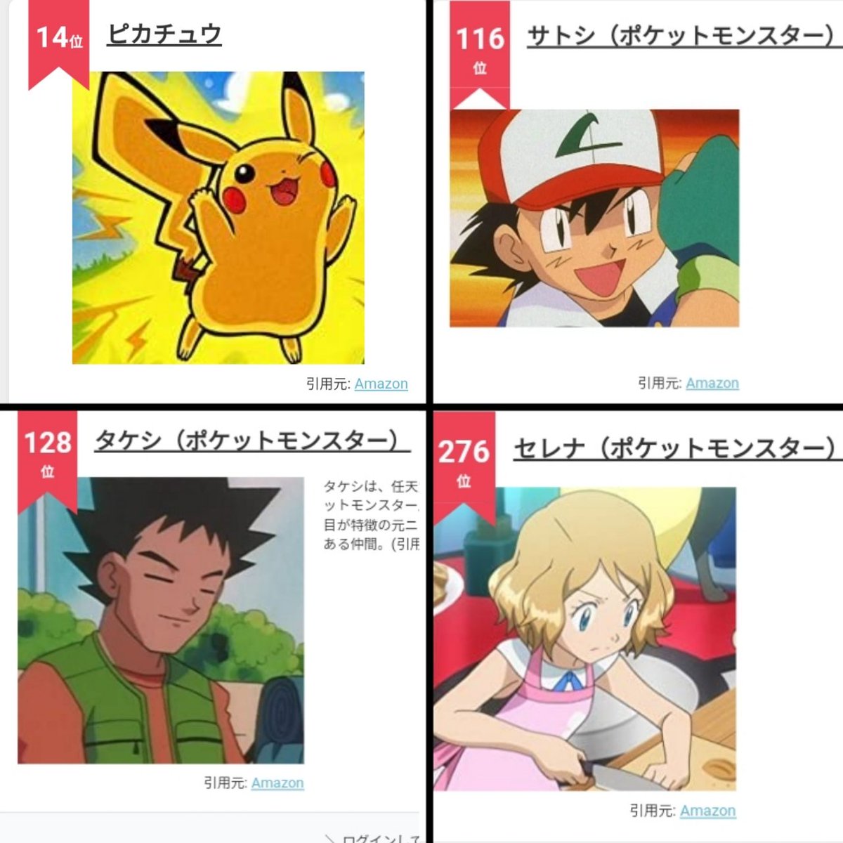 Pokefan6735's tweet photo. Pokemon characters who made to Top 1000 in Japan’s biggest ranking website, Goo Ranking, created a poll asking "Which anime character do you love the most?" With over 175,000 votes.
#anipoke https://t.co/QFQNbx7CBD