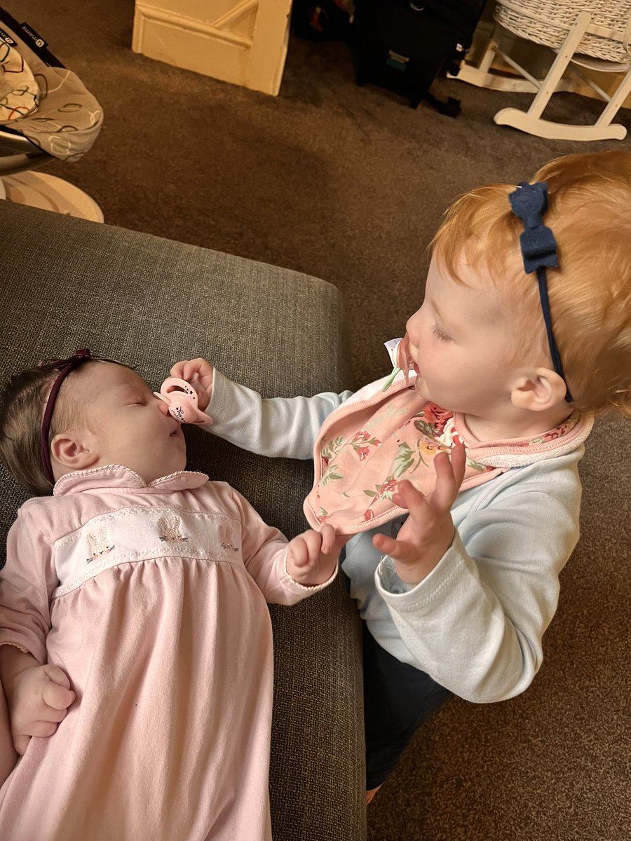 pipheaney's tweet photo. i can already tell these girls are going to be the best of friends, 11 months apart💜 https://t.co/VHvnZss4DY