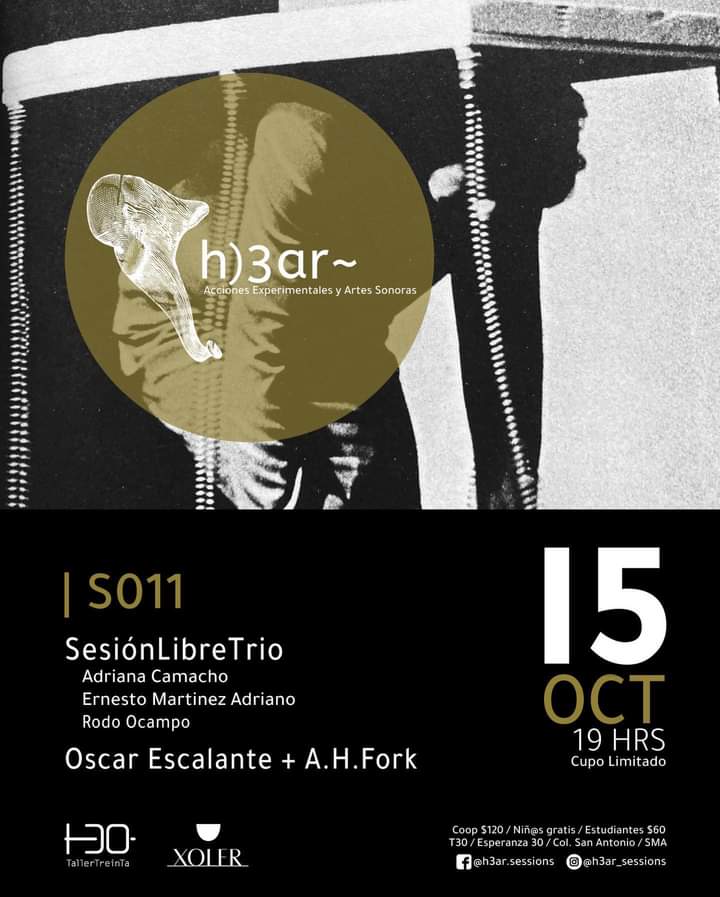 AndrianoMtz's tweet photo. Sesión Libre estaremos tocando al lado de Oscar Escalante y Arthur Henry Fork este próximo 15 de octubre en @h)3ar~ 
No se lo pierdan!!! https://t.co/NeRBVEou3P