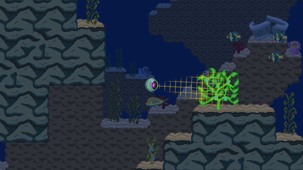 WallyDogGames's tweet photo. Swim with the friendly manatees in Saltberry Lagoon or go whale watching in the open ocean. There's lots to see in Project O.R.B. https://t.co/lRVCGXEpVD #outnow #indiedev #gamedev #pixelart #screenshotsaturday https://t.co/28HmKwmP5p